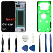 INCELL for Samsung Galaxy S8 Screen Replacement S8 LCD Display SM-G950U SM-G950F Display Touch Screen Assembly No Fingerprint. with Blue Frame+Back Cover Adhesive+Tools