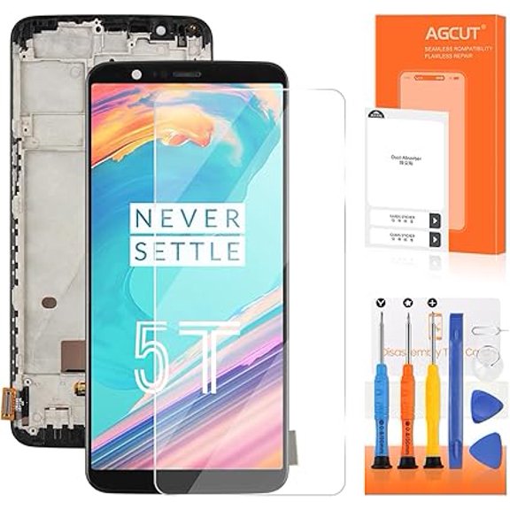 INCELL for OnePlus 5T Screen Replacement for OnePlus 5T LCD Display A5010 LCD Digitizer Touch Screen Assembly Repair Parts Black with Frame