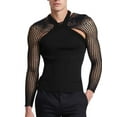 thumbnail image 1 of INCERUN Men Hollow Out Long Sleeve Shirts & Vest Skinny Hippie Casual Tee Tops, 1 of 18
