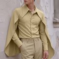 thumbnail image 1 of INCERUN Men Shirt Solid Color Lapel Long Sleeve Button Irregular Shirts For Man Streetwear Fashion Casual Tops, 1 of 8