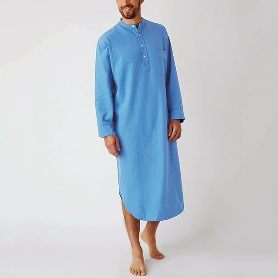 INCERUN Men's Casual Loose Long Shirts Robe Loungewear Tops Bathrobe Nightwear