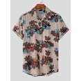 thumbnail image 1 of INCERUN Men's Cotton Linen Vintage Casual Ethnic Print Short Sleeve Shirts, 1 of 3