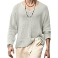 thumbnail image 1 of INCERUN Men's Fashion Simple V-Neck Long Sleeve Thin Knitted Sweater Top, 1 of 7