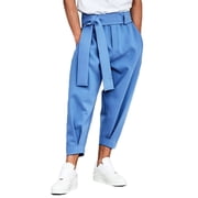 INCERUN Mens Fashion Solid Color Chino Harem Pants Trouser With Belted