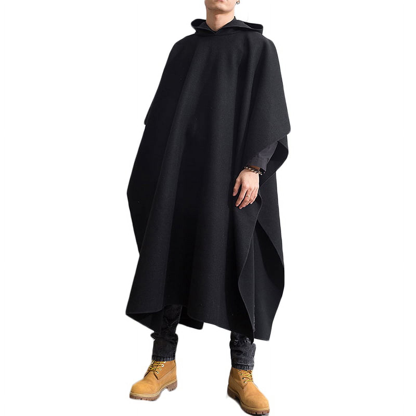 INCERUN Men's Gothic Shawl Hooded Poncho Cape Cloak Punk Baggy Coat ...