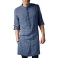 thumbnail image 1 of INCERUN Men's Long Sleeve Kurta Shirt Traditional Kaftan Indian Shirts Tunic Long Tops, 1 of 7