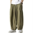 thumbnail image 1 of INCERUN Men's Loose Drawstring Harem Pants Casual Wide Leg Trousers Long Pants, 1 of 7