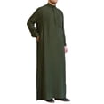 thumbnail image 1 of INCERUN Men's Muslim Saudi Arab Long Sleeve Islamic Jubba Abaya Thobe Dress Tops, 1 of 7