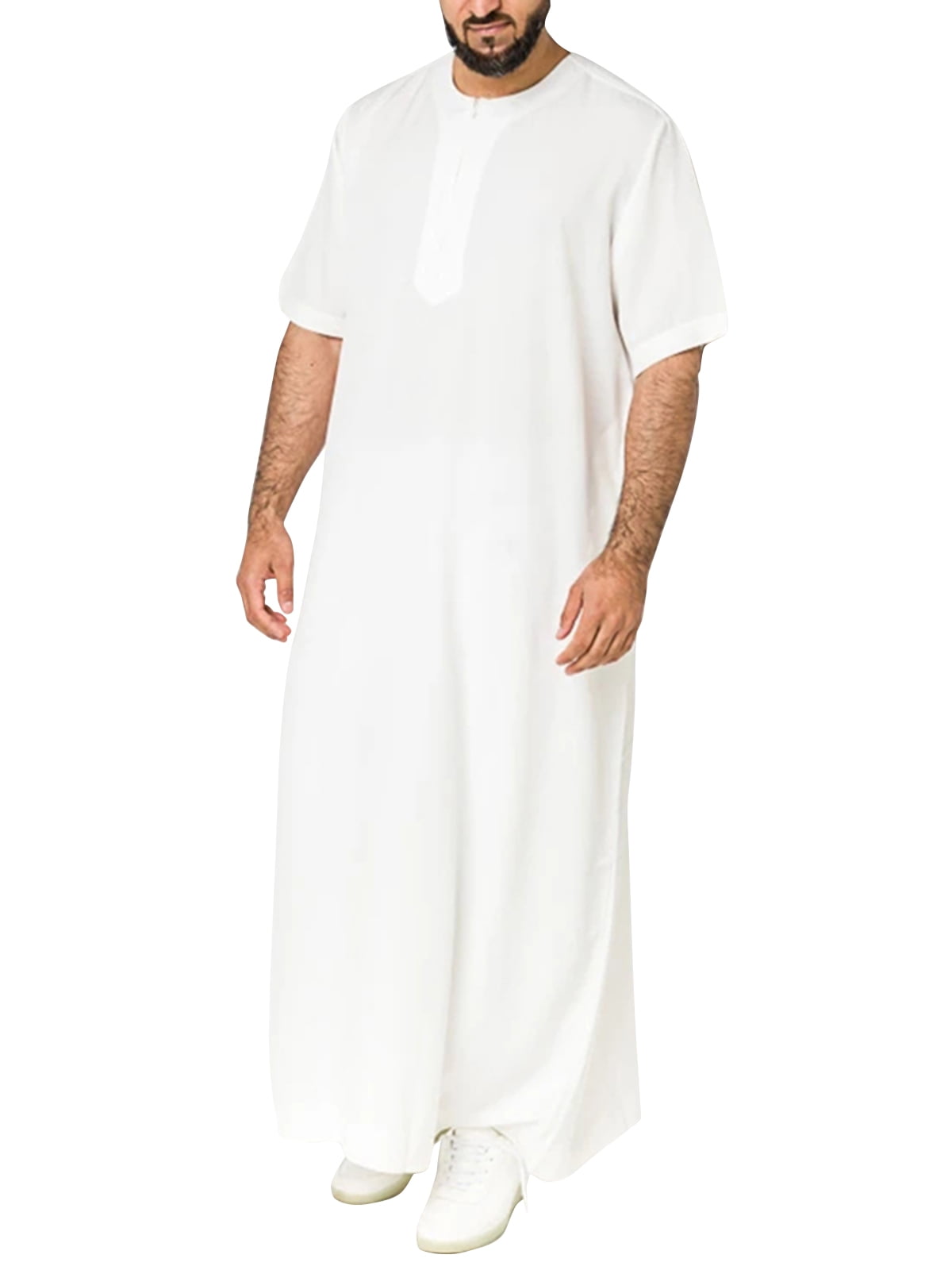 INCERUN Men's Muslim Saudi Arabia Kaftan Islamic Abaya Thobe Long Tops ...