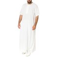 thumbnail image 1 of INCERUN Men's Muslim Saudi Arabia Kaftan Islamic Abaya Thobe Long Tops Dress Robe, 1 of 5