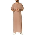 thumbnail image 1 of INCERUN Men's Muslim Saudi Arabia Kaftan Islamic Abaya Thobe Long Tops Dress Robe, 1 of 9