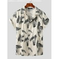 thumbnail image 1 of INCERUN Men's Short Sleeve Hawaiian Leaf Printed Shirts Casual Soft Button Down Tops Shirt, 1 of 6