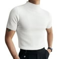 thumbnail image 1 of INCERUN Men's Short Sleeve Turtle Neck Solid Color Shirts Summer Bottoming Tee Tops, 1 of 6