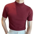 thumbnail image 1 of INCERUN Men's Short Sleeve Turtle Neck Solid Color Shirts Summer Bottoming Tee Tops, 1 of 10