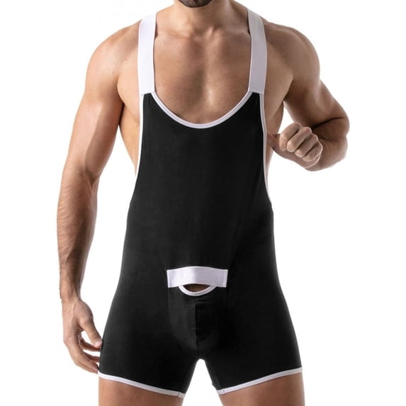 INCERUN Men's Sleeveless Bodysuits Hollow Out Fancy Home Straps Rompers Jumpsuits