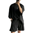 thumbnail image 1 of INCERUN Men's Solid Color Oversize Home Loungewear Sets Outdoor Summer Suits, 1 of 6