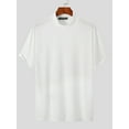 thumbnail image 1 of INCERUN Men's Stand Collar Bottoming Shirt Solid Color Short Sleeve T-Shirt, 1 of 4