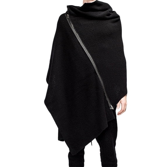 INCERUN Men's Streetwear Pile Neck Diagonal Zipper Long Sleeve Cape Cloaks Jacket