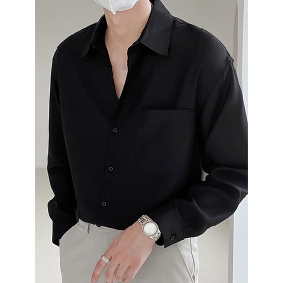 INCERUN Men's Stylish Design Lapel Long Sleeve Elegant Buttons Shirt