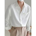 thumbnail image 1 of INCERUN Men's Stylish Design Lapel Long Sleeve Elegant Buttons Shirt, 1 of 5