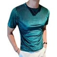 thumbnail image 1 of INCERUN Men's Summer Casual Short Sleeve Pleuche Crew Neck Tee Tops T-shirts, 1 of 11