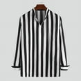 thumbnail image 1 of INCERUN Men's V Neck Long Sleeve Casual Striped Henley Shirts, 1 of 3