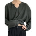 thumbnail image 1 of INCERUN Men's Waffle Pattern Long Sleeve Loose Simple Top Pullovers Casual V Collar Tee Shirt, 1 of 7