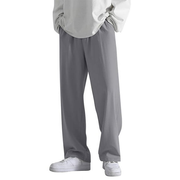 INCERUN Men's Wide Leg Casual Pants Solid Color Yoga Fitness Jogging Trousers