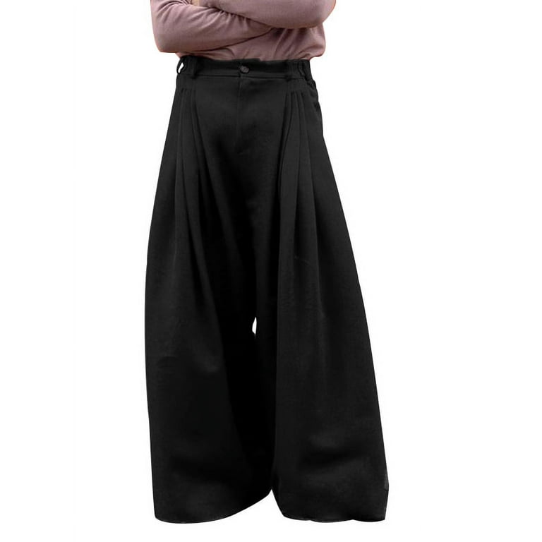 INCERUN Men s Wide Leg Pants High Waist Casual Baggy Trousers