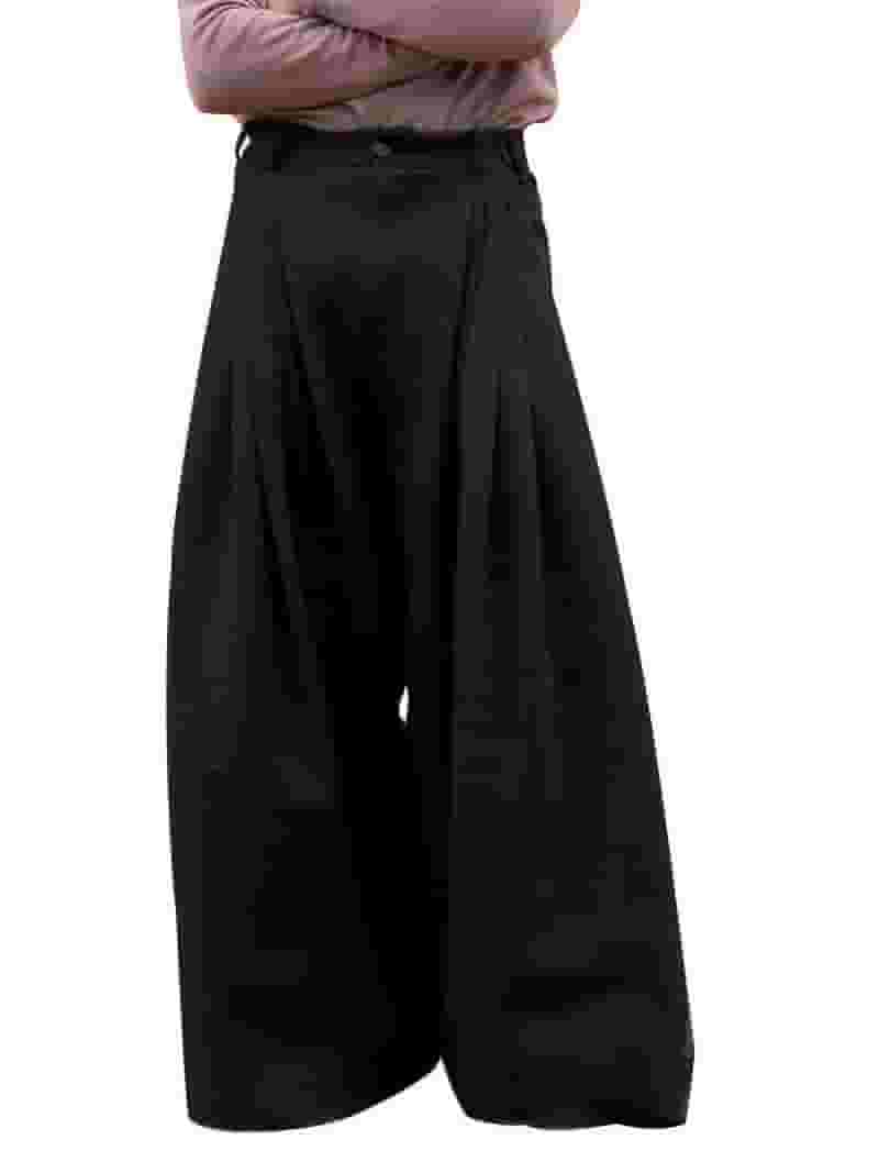 【NONCODE】(Unisex) Odin's String Wide Pants INCERUN Men's Polyester Wide Leg Pants, High Waist, Casual