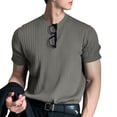 thumbnail image 1 of INCERUN Mens Daily Round Neck Tops Pinstripe Short Sleeve T-Shirt, 1 of 10