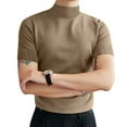 thumbnail image 1 of INCERUN Mens Fashion Short Sleeve High Neck T-Shirts Solid Color Casual Fitness Tops Blouse, 1 of 9