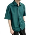 thumbnail image 1 of INCERUN Mens Shirts Basics Leisure Solid Color Short Sleeve Tops S-5XL, 1 of 13