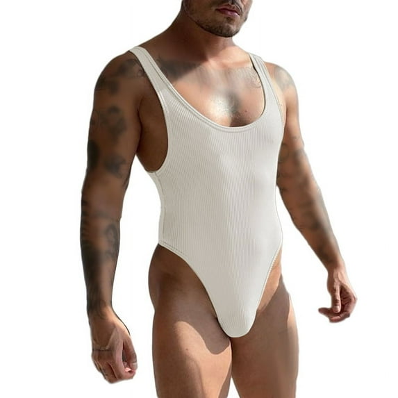 INCERUN Mens Sleeveless Leotard Bodysuit Jumpsuit Singlet Bodycon Lingerie Nightwear Underwear Bodysuits