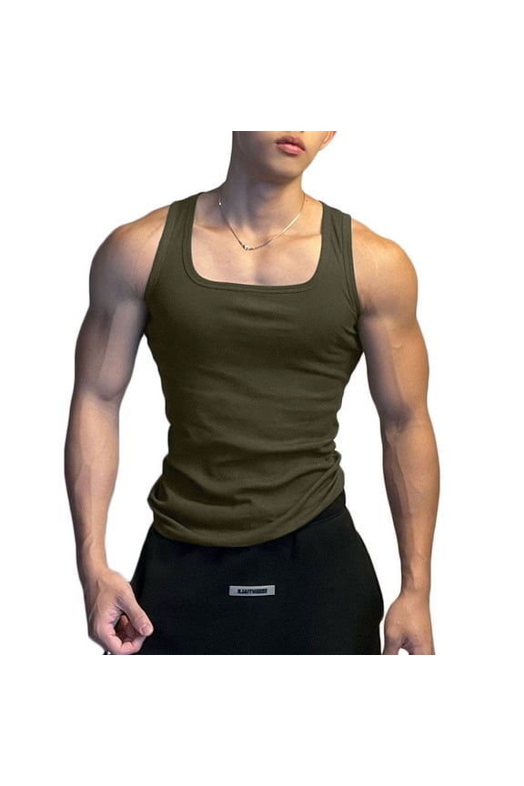Mens Sleeveless Sport Tracksuit Tops Vests Tank GYM Fitness Solid Tee Shirts