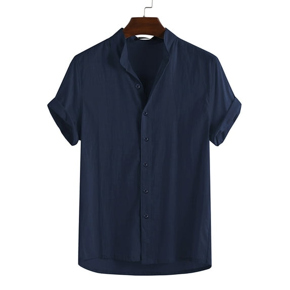 INCERUN S-5XL Mens Shirts Short Sleeve Cotton Linen Button Up Shirts Vintage Tops