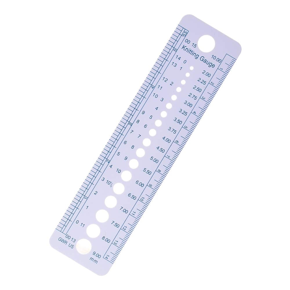INCH CM Ruler UK US Canada Sizes Plastic Knitting Needle Gauge Circle ...