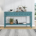 thumbnail image 1 of INCLAKE 60" Long Wood Accent indoor Console Table with 4 Drawers and Bottom Shelf, Turquoise Green, 1 of 7