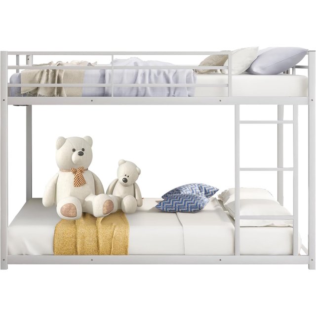 INCLAKE Full Over Full Bunk Bed, Heavy Duty Metal Bunk Bed Frame with