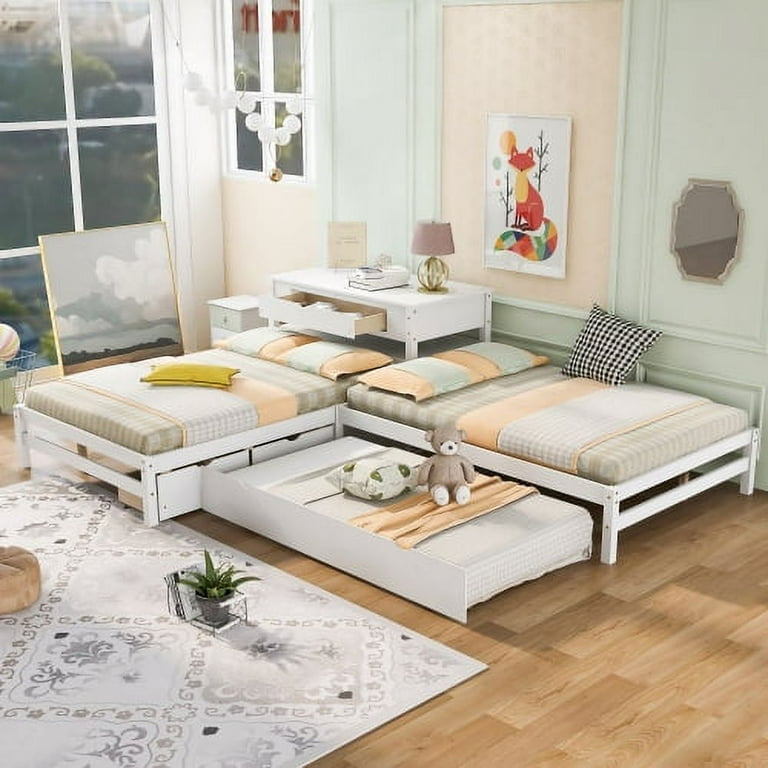 Full size corner daybed store with storage