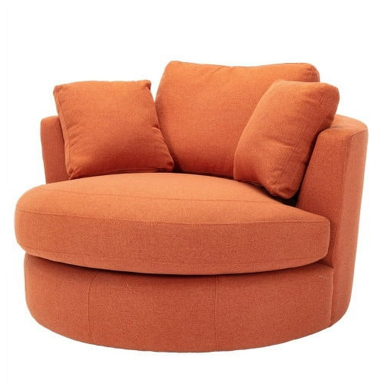Orange swivel barrel sale chair