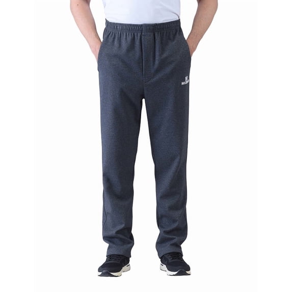 INCLURANCH Men's Adaptive Front-Zip Sweatpants with Zipper Pockets - Soft Fleece Joggers for Seniors & Mobility Midweight Dark Grey L