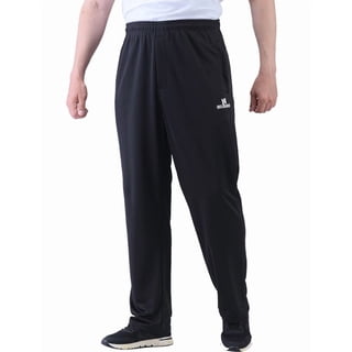 INCLURANCH Men’s Athletic Pants, Zipper Fly Secure Zip Pockets, Straight Leg, Quick Dry Workout Commute Pants Black XL