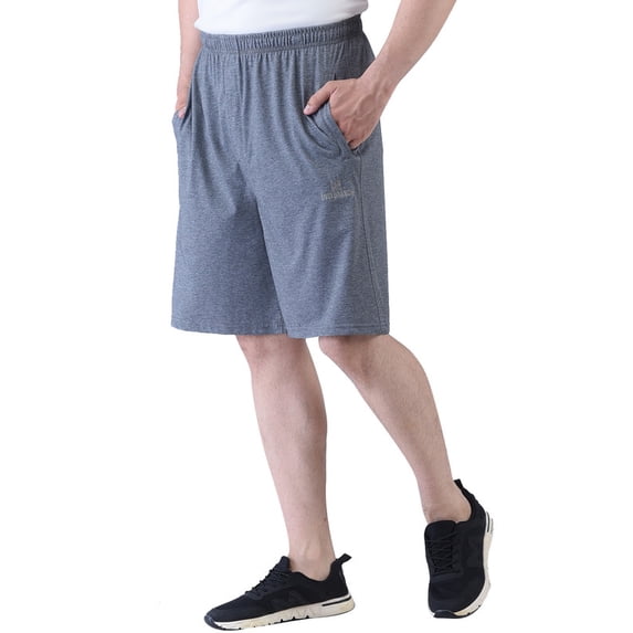 INCLURANCH Men’s Lightweight Cotton Shorts, Front Zipper Fly, Zipper Pockets Dark Grey S