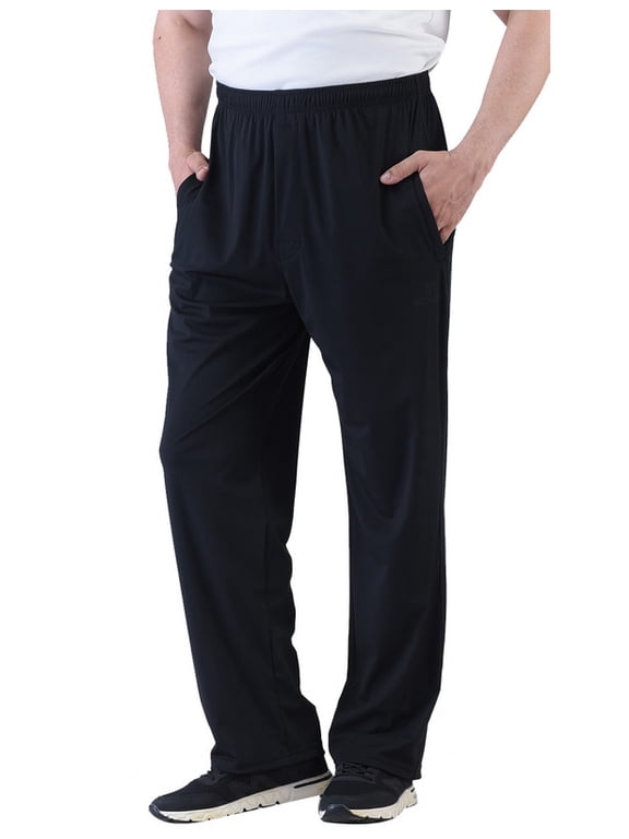Men’s Quick Dry Sweatpants, Lightweight Breathable Outdoor Casual Pants Black L