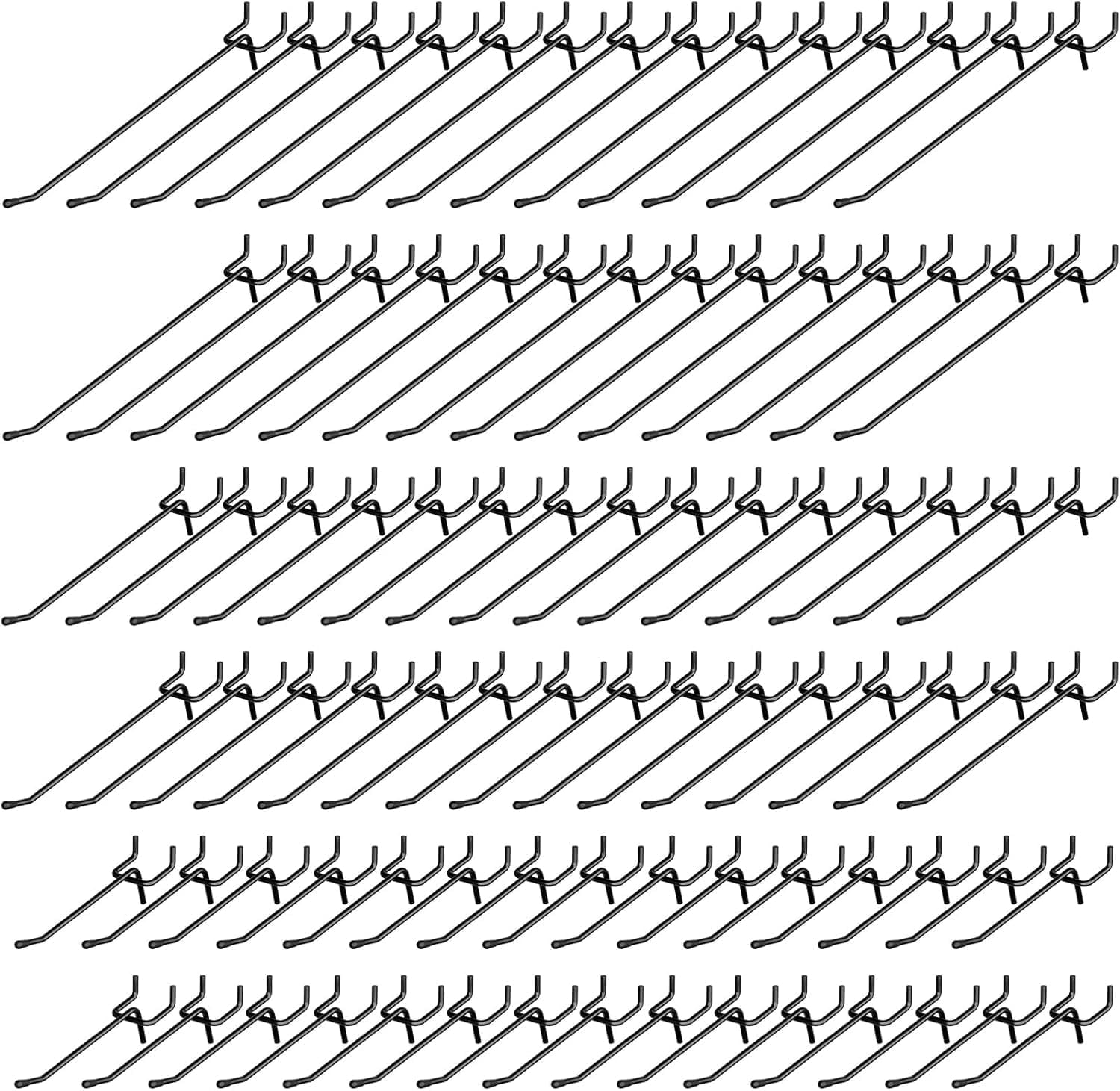 INCLY 120 pack Steel Pegboard Hooks, 4/6/8 inch Peg Board Shelving Hooks Accessories, Fit 1/8" & 1/4" Pegboard for Garage