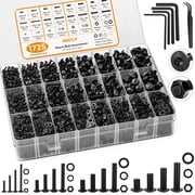 INCLY 1725PCS Metric Screw Assortment Kit, M2 M3 M4 M5 Screws,Metric Bolts and Nuts Assortment with Lock and Flat Washers, Grade 12.9 Alloy Steel Hex Socket Head Screws Nuts and Bolts Assortment Kit