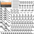 thumbnail image 1 of INCLY 176PCS Extra Thick Black Pegboard Hooks Set, 1/4" Heavy Duty Metal Peg Board Hook Assortment with Peg Lock Pegboard Accessories for Garage Wall Organizer Hanging Tools, 1 of 7