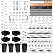 INCLY 280PCS Upgraded Pegboard Accessories Organizer Kit, Peg Board Hooks Assortment with Bins & Cups for Organizing Tools, Fit 1/8 or 1/4 inch Pegboard for Garage Workshop Wall Hanging Tools