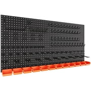 INCLY 48x24 Inch Metal Peg Board Kit with 1/4" Pegboard Hooks Accessories, 160PCS Black Pegboard Wall Organizer Pegboard Panels Tool Organizer Storage System for Garage Workbench Shed